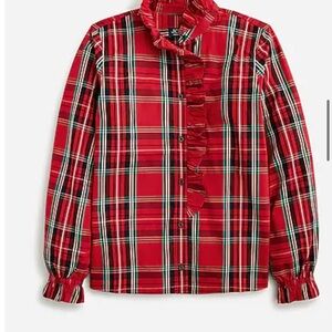 J Crew NWT women’s holiday tartan plaid blouse